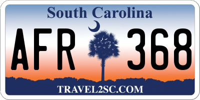 SC license plate AFR368