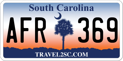 SC license plate AFR369