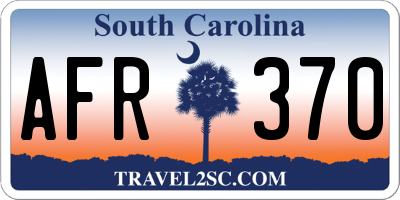 SC license plate AFR370