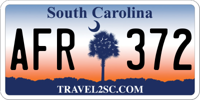 SC license plate AFR372