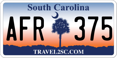 SC license plate AFR375