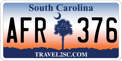SC license plate AFR376