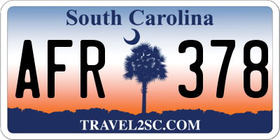 SC license plate AFR378