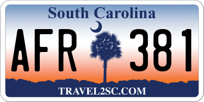 SC license plate AFR381