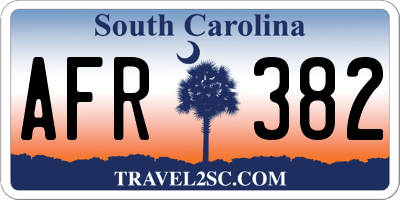 SC license plate AFR382