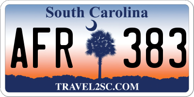 SC license plate AFR383