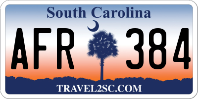 SC license plate AFR384
