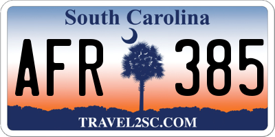 SC license plate AFR385