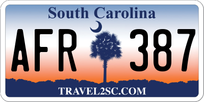 SC license plate AFR387