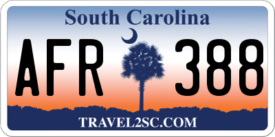 SC license plate AFR388