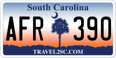 SC license plate AFR390