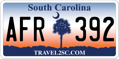 SC license plate AFR392