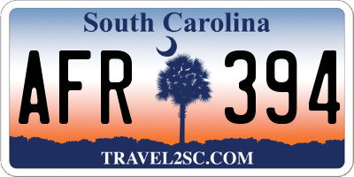 SC license plate AFR394