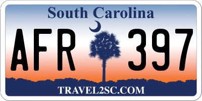 SC license plate AFR397