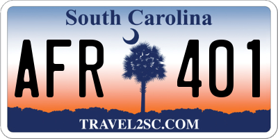 SC license plate AFR401