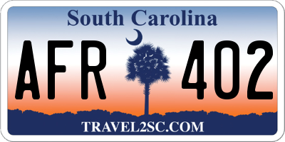 SC license plate AFR402