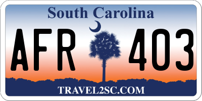 SC license plate AFR403