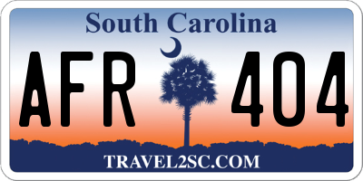 SC license plate AFR404