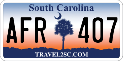 SC license plate AFR407