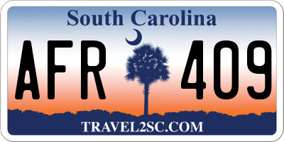 SC license plate AFR409