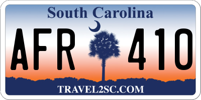 SC license plate AFR410