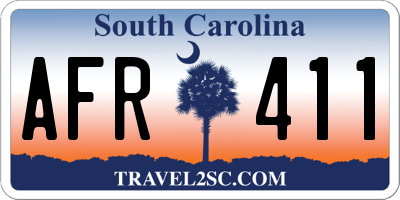 SC license plate AFR411