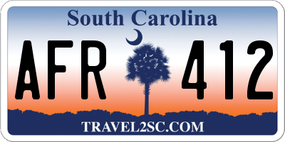 SC license plate AFR412