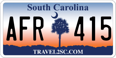 SC license plate AFR415