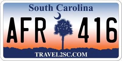 SC license plate AFR416