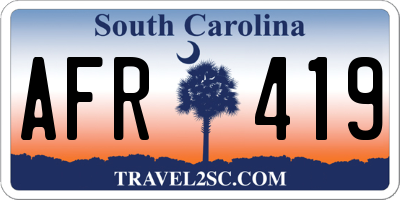 SC license plate AFR419
