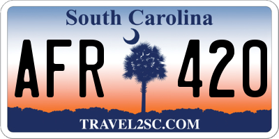 SC license plate AFR420