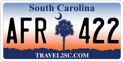 SC license plate AFR422