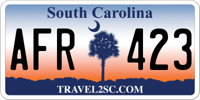 SC license plate AFR423