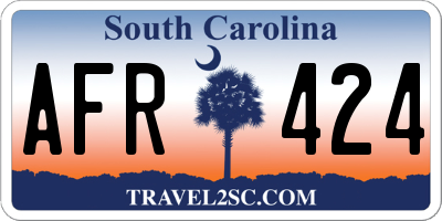 SC license plate AFR424