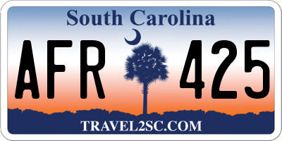 SC license plate AFR425