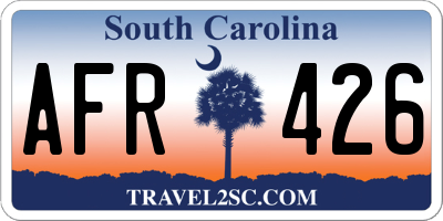 SC license plate AFR426