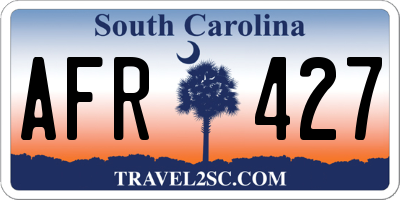 SC license plate AFR427