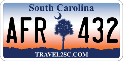 SC license plate AFR432