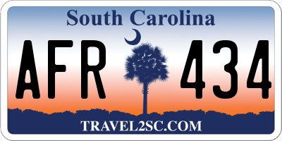 SC license plate AFR434