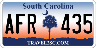 SC license plate AFR435