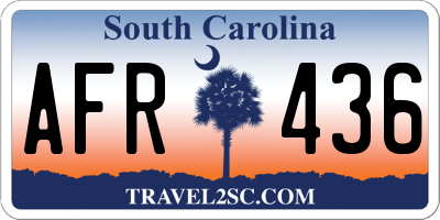 SC license plate AFR436