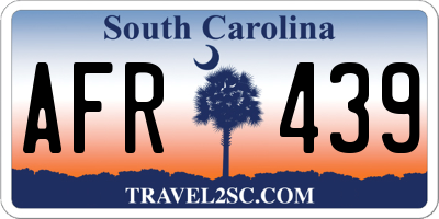 SC license plate AFR439
