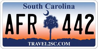 SC license plate AFR442