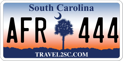 SC license plate AFR444