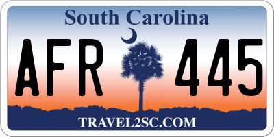SC license plate AFR445