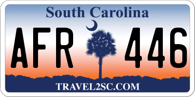 SC license plate AFR446
