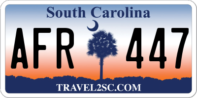 SC license plate AFR447