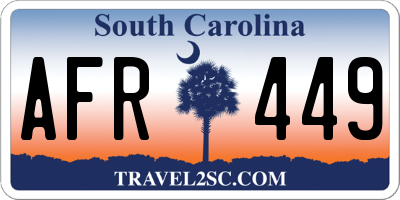 SC license plate AFR449