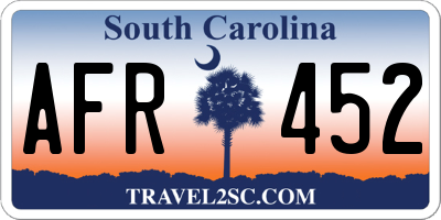 SC license plate AFR452