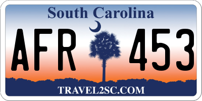 SC license plate AFR453